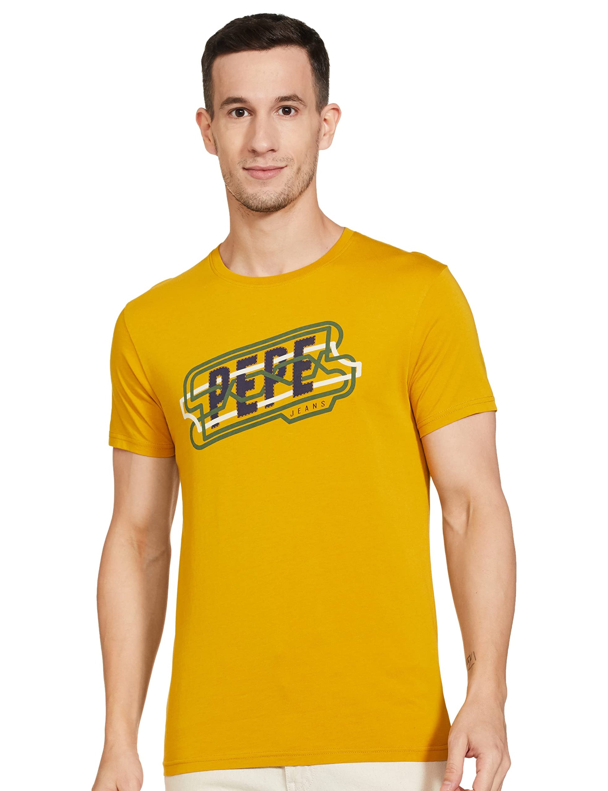 Pepe Jeans Mens Fashion T-Shirt Yellow