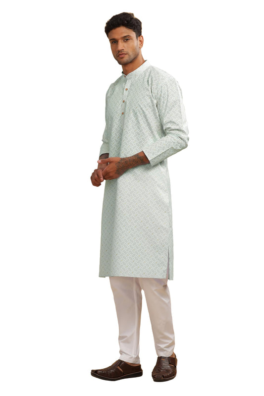Be Active MenS Cotton Regular Kurta (C-399-4_Green