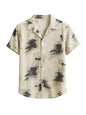 Veirdo Mens Poly Cotton Oversized Loose Baggy Fit Drop Shoulder and Abstract Print Men Camp Collar Abstract Printe