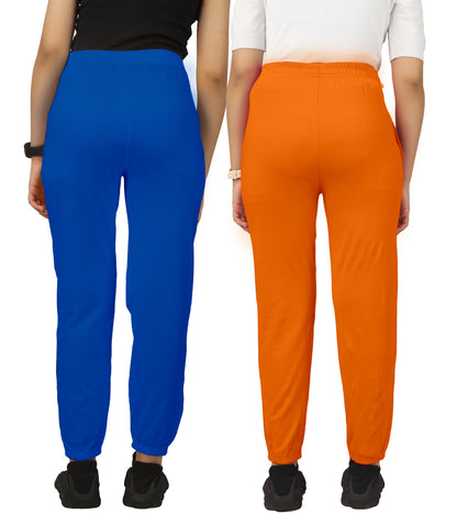 Kyda Kids Cotton Regular Fit Track Pants For Girls (Pack Of 2)
