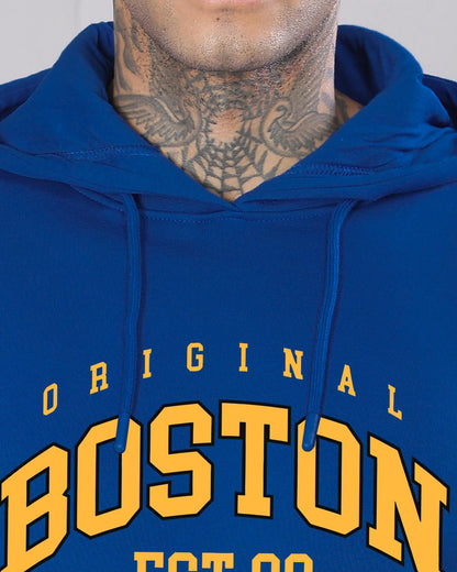 ADRO Mens Cotton Neck Hooded Sweatshirt (H24-BOST-RB_Royal Blue