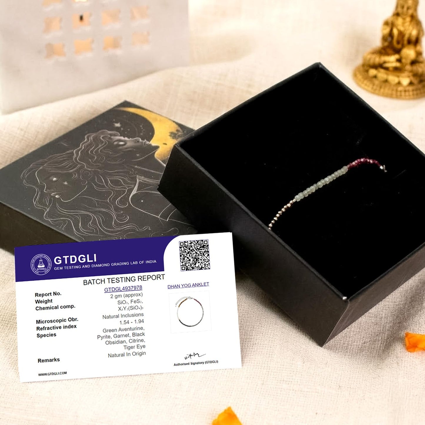 Astrotalk Dhan Yog Anklet | Pyrite, Jade, Tiger Eye, Citrine, Clear Quartz, Green Aventurine Bracelet for Wealth, Prosperity & Growth | Anklet for Women | Jewellery for Women | Valentine Gift for Girlfriend