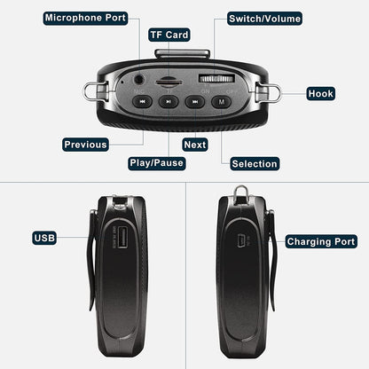 Portable Voice Amplifier SHIDU Personal Microphone Headset for Speaking Rechargeable Mini Pa System for Teachers Tour Guides Coa