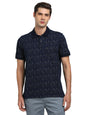 Turtle Men Knitted Slim Fit Blue Polo T-Shirt
