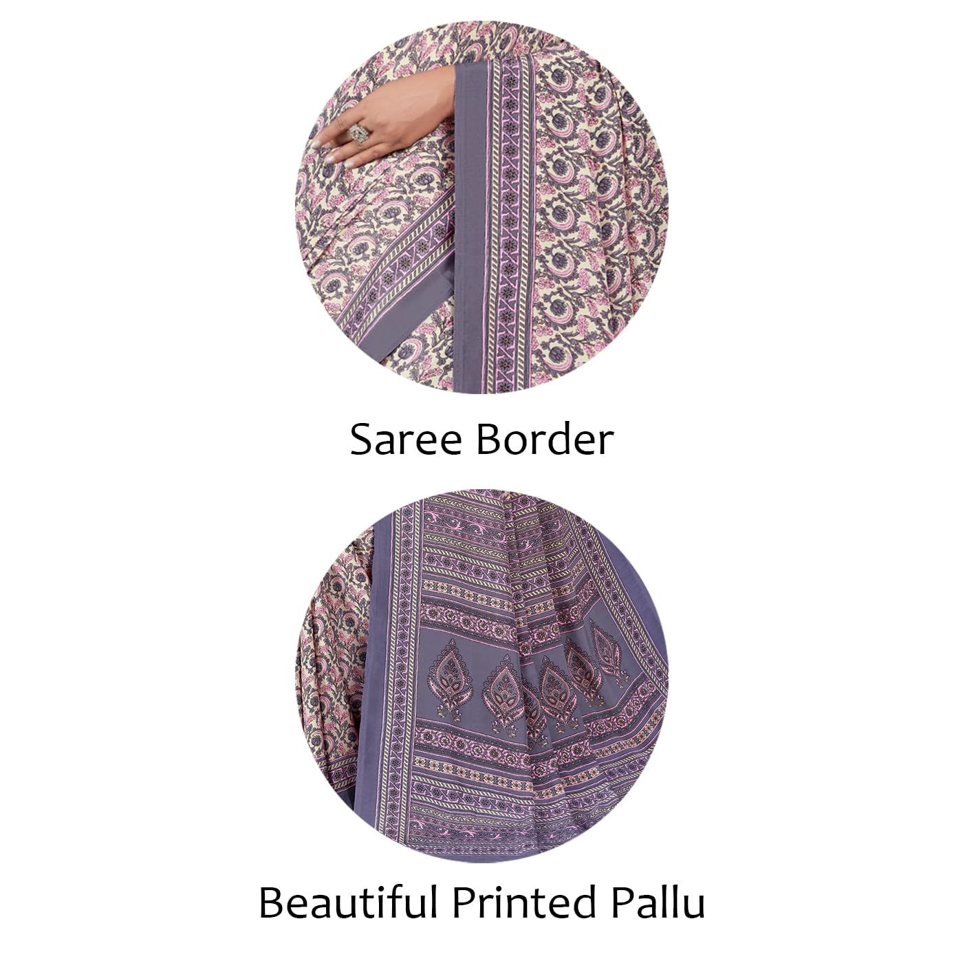 Vimla WomenS Multicolor Crepe Silk Uniform Saree With Blouse  Elegant Design For Various Professional Settings