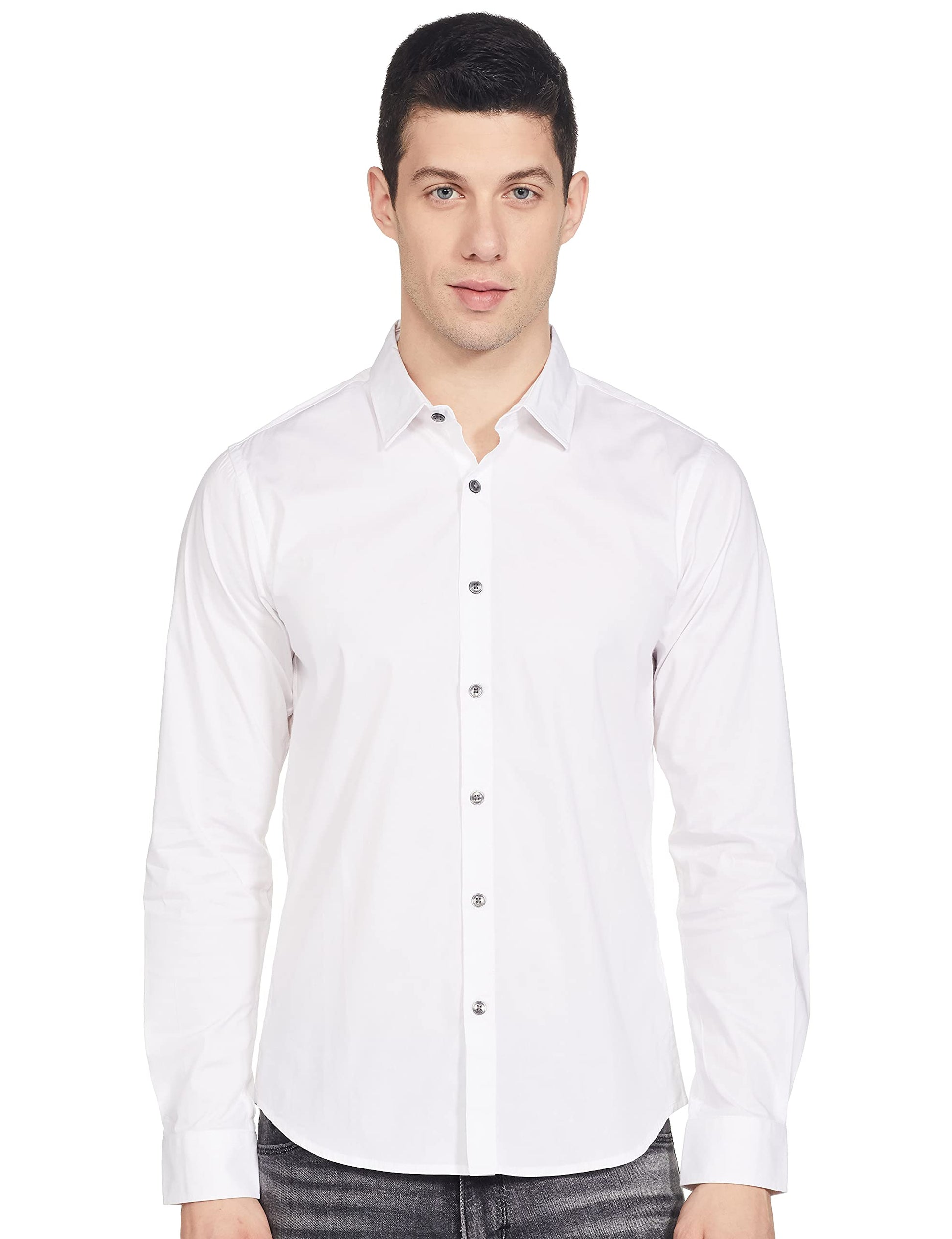 Pepe Jeans MenS Solid Slim Fit Casual Shirt (Pm306562_Black 3Xl)