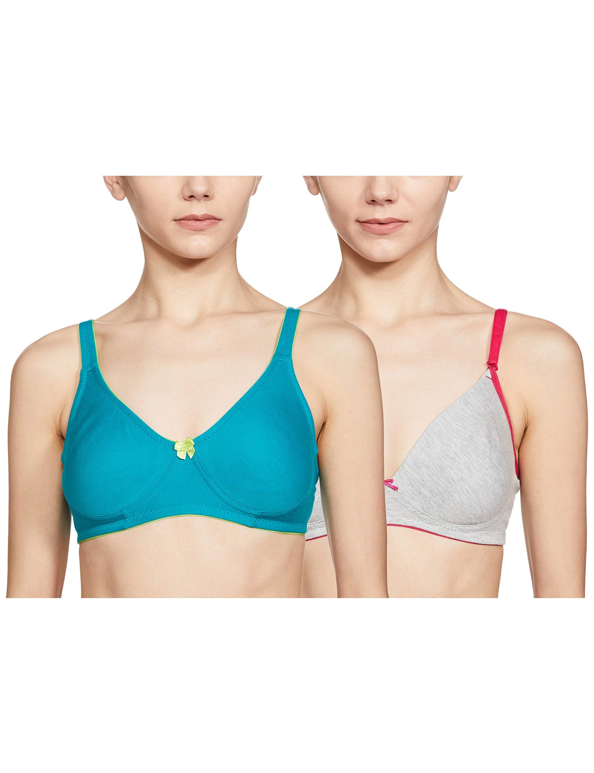 Clovia Womens Pack of 2 Non Padded Full Coverage Bra (COMBBR609_Multi-Coloured_36B)