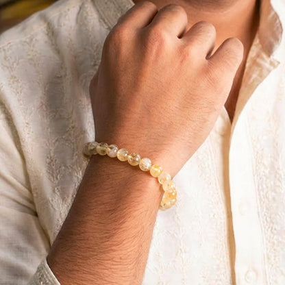 Astrotalk Citrine Bracelet | Merchants Stone for Prosperity & Clarity | Boost Self-Belief, Focus & Abundance | Astrology Bracelet for Women & Men | Citrine Stone for Success & Joy