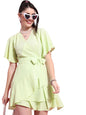 Ketch WomenS Polyester Wrap Mini Dress (Khj6000479_Green