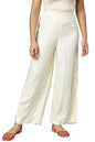 Aurelia White Geometric Printed Palazzos Ethnic Bottomwear
