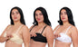 Fabme WomenS Cotton Wire Free Casual Balconette Bra (Pack Of 3) (Po3-Br_219_Skin, White, Black