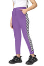 Kyda Kids Girls Cotton Printed Track Pants With Pocket - (Pack Of 1) Purple