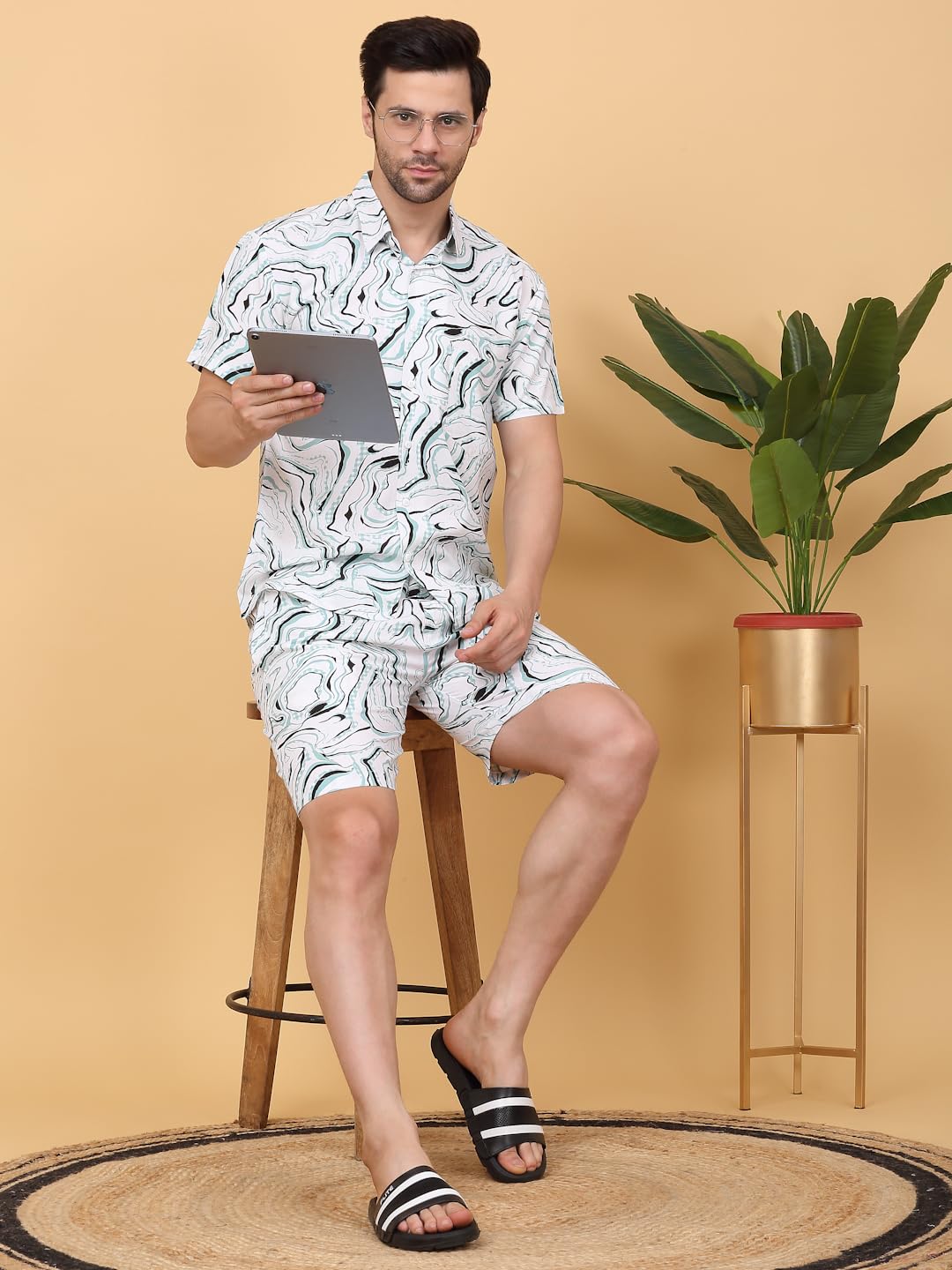 Sweet Dreams Men Printed Shorts Set