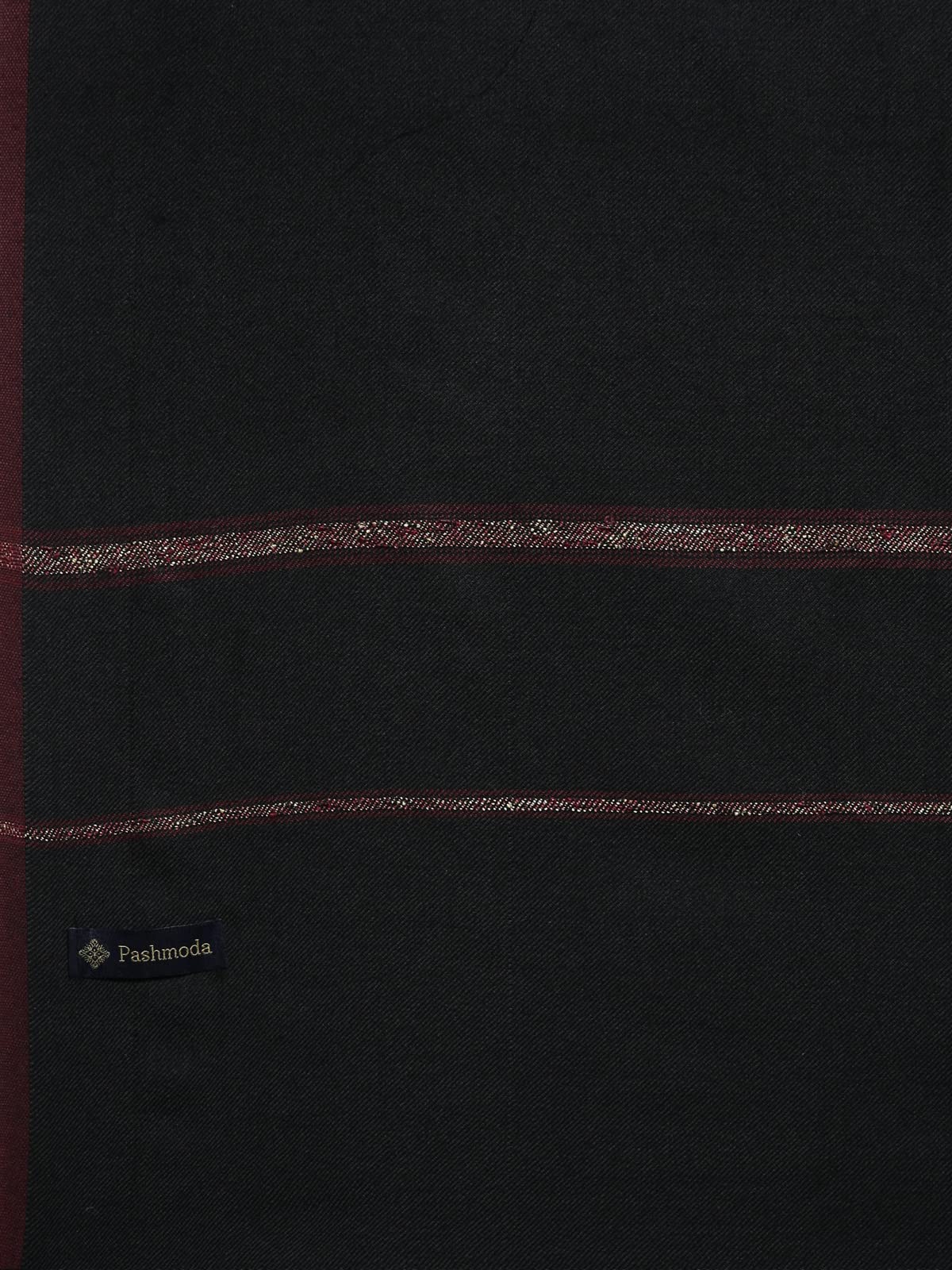 Pashmoda Men Farhat Woven Design Shawl (Size 123X266 Cms, Black Color)