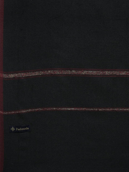 Pashmoda Men Farhat Woven Design Shawl (Size 123X266 Cms, Black Color)