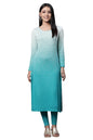 Aurelia Green Ombre Winter Kurta and Tights Set