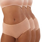 Nykd (Nyp036 All Nude Cotton Full Brief Panty Set For Women (Pack Of 3) | High Waist Full Coverage Underwear With Anti Odour Tec