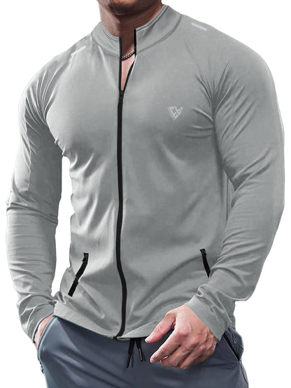 Noble Monk MenS Active Wear Regular Fit T Shirt |Full Sleeves |Casual T-Shirt For Men Cement Grey