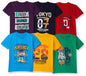 T2F Boys Cotton Printed Regular Fit T-Shirt (Pack of 6)
