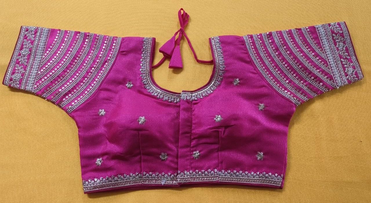 Vihu Fashion WomenS Blouse Readymade Blouse Embroidery Multi Coding Gold Thread Indian Ethnic Designer Stitched WomenS Readyma