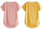 Fabricorn Combo Of Plain Dusty Rose And Mustard Yellow V- Neck Up And Down Cotton Tshirt For Women (Dusty Rose And Mustard Yello