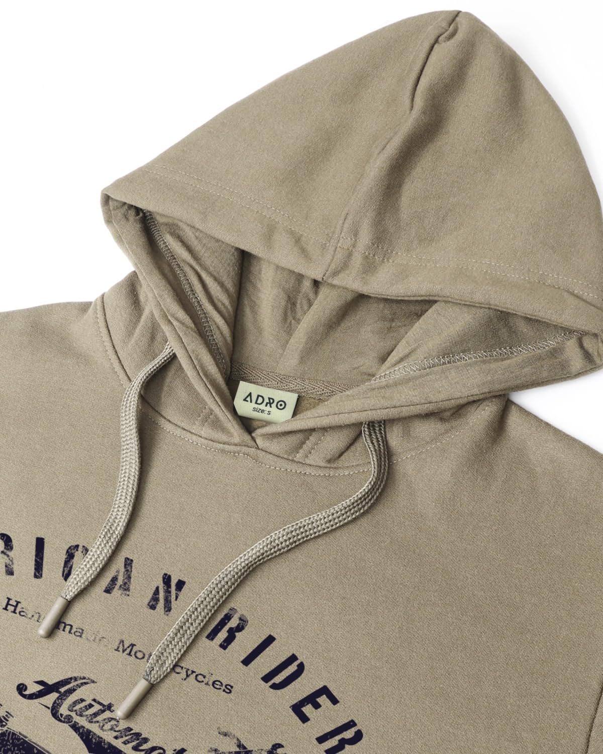 ADRO Men's Cotton Blend Neck Hooded Sweatshirt (H24-AME-BE)