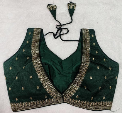 Pujia Mills Womens Indian Ethnic Wear Designer Golden zari Embroidery with Sequence Work V Neck Sleeveless Readymade Worked Sar