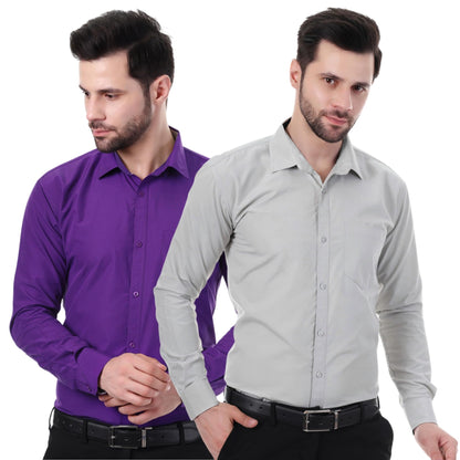 Xjarvis Austin MenS Cotton Blend Shirt |Slim Fit Formal Shirt With Pocket |Plain | Long Sleeve Spread Collar | Casual Wear Regu