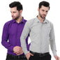 Xjarvis Austin MenS Cotton Blend Shirt |Slim Fit Formal Shirt With Pocket |Plain | Long Sleeve Spread Collar | Casual Wear Regu