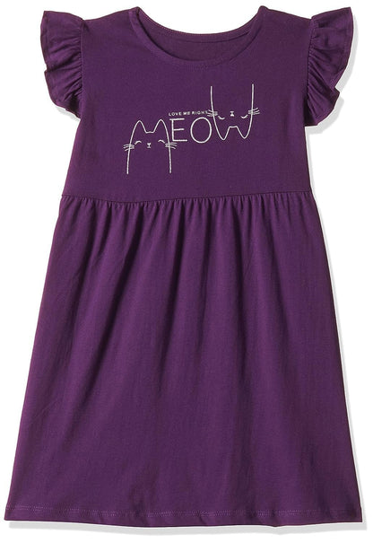 T2F Girls Cotton Printed Regular Fit Casual Dress