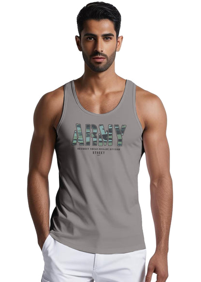Peppyzone Mens Printed Regular Fit Vest (TT-ArmyP-1092_Grey