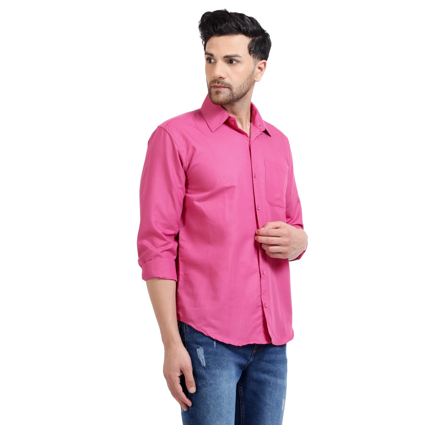 Tee Projekt Premium Plain Cotton Shirt for Men | Cotton Shirt | Casual Shirt | Solid Shirt | Full Sleeves | Formal Shirt (SFA-ST