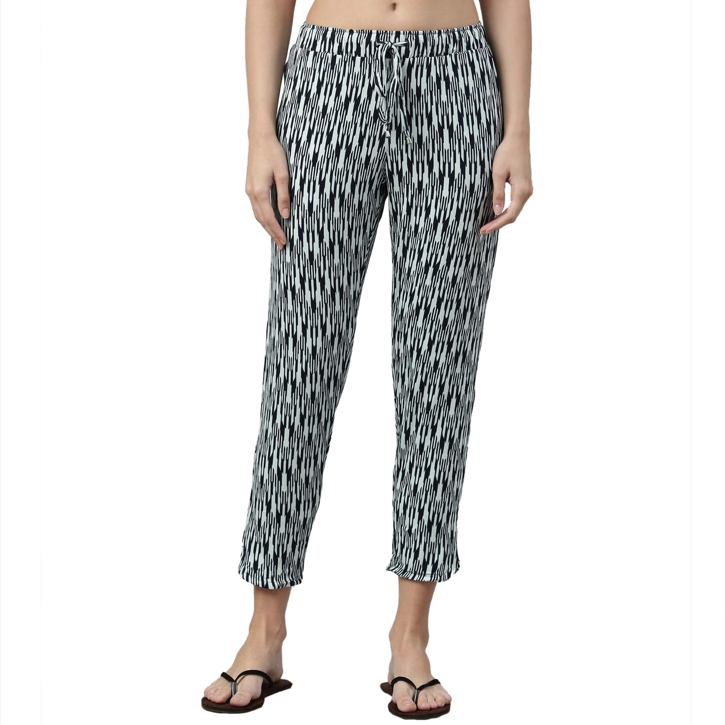 Enamor Essentials Womens Mid Rise 7/8th Relaxed Fit Soft & Drapey 4 Way Stretch Viscose Spandex Lounge Pants with 2 Side Pocket