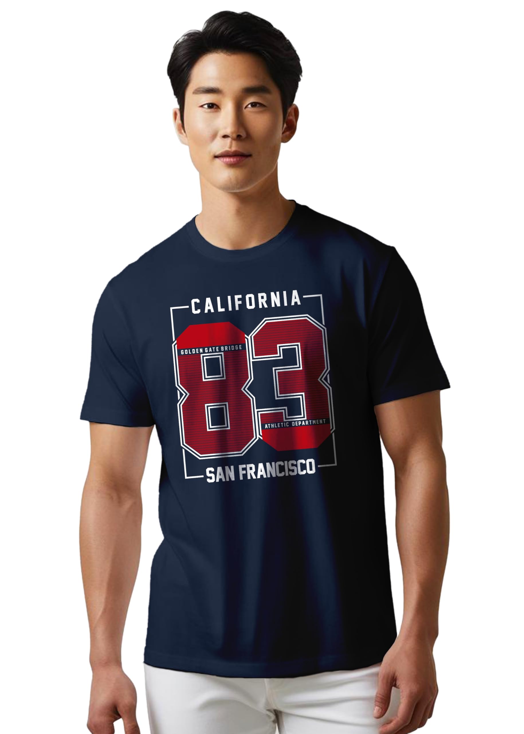 Peppyzone Mens Regular Fit T-Shirt (PZ-N-8372_Navy Blue