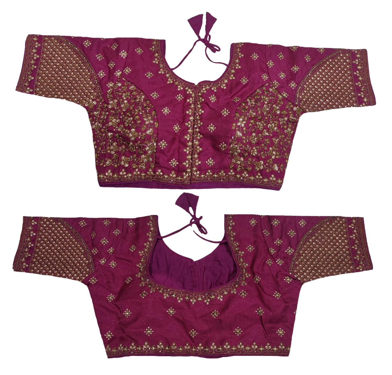 Vihu Fashion WomenS Readymade Blouse Multi Golden Codding Sequence Embroidery Work Indian Ethnic Designer Stitched Readymade Sa