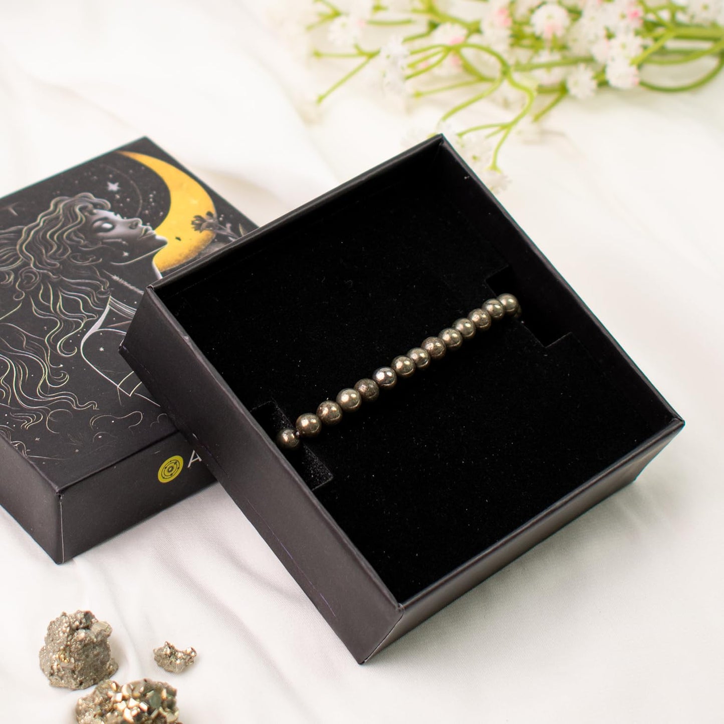 Astrotalk Raw Pyrite Bracelet for Women (6mm Beads) | Pyrite Stone for Wealth, Prosperity & Good Luck | Boosts Confidence, Focus & Motivation | Hand Bracelet for Women | Gift for Woman
