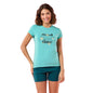 Enamor Womens Graphic Slim Fit T-Shirt (E147_Poolblue Good Things