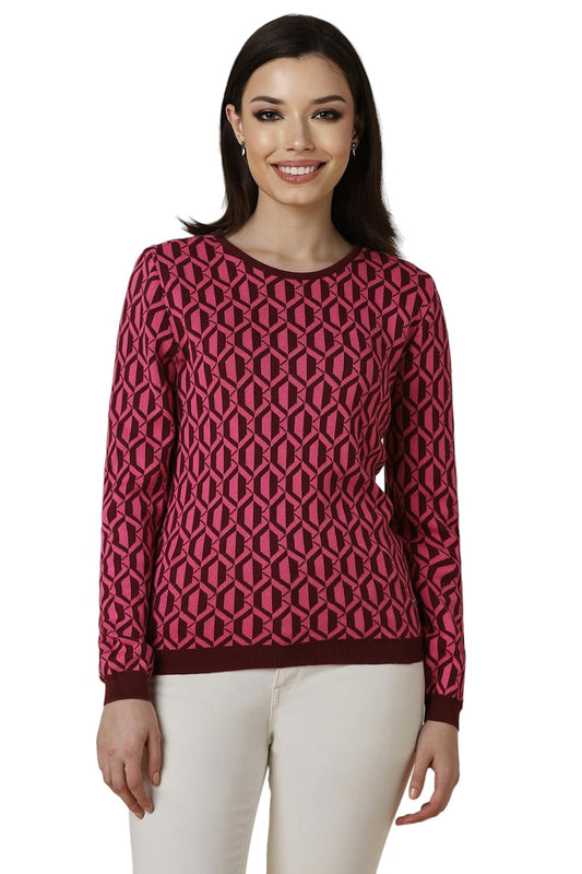 Allen Solly Women Regular Fit Printed Round Neck T-Shirt