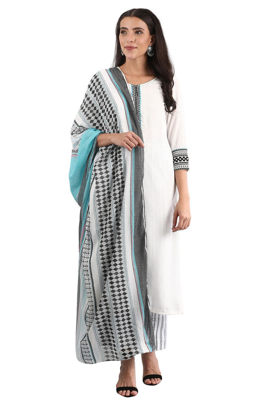 Aurelia Womens Viscose Regular Kurta with Palazzo & Dupatta