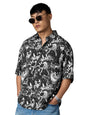 The Souled Store Looney Tunes: Sylvester Men and Boys Short Sleeves Collared Neck Black All Over Printed Viscose Lightweight Cas