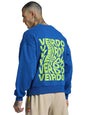 Veirdo Mens Cotton Poly Fleece Oversized Fit Graphic Sweatshirt