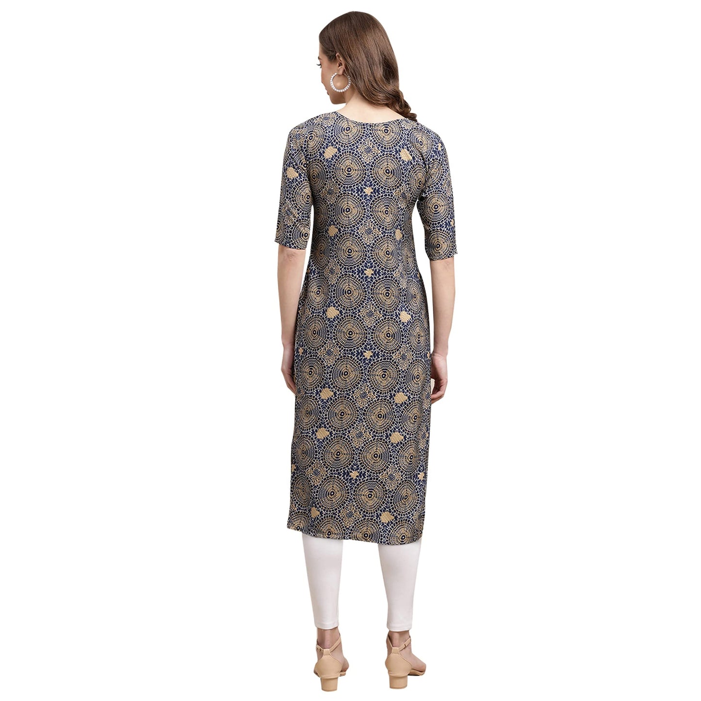 Pinkmint Women'S Crepe Digital Print Straight Kurta(Pack Of 6)[Qv-368-341-330-342-334-345-S]