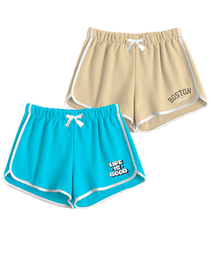 SHODOX 100% Cotton Women Casual Shorts - Printed Short for Gym, Yoga, Cycling, Dance, Summer - Regular Fit (Pack of 2)