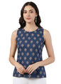 Pinkmint Womens Printed Sleeveless Top for Women & Girls | Pure Cambric Cotton Fabric | Regular Fit | Soft, Breathable| Ideal fo