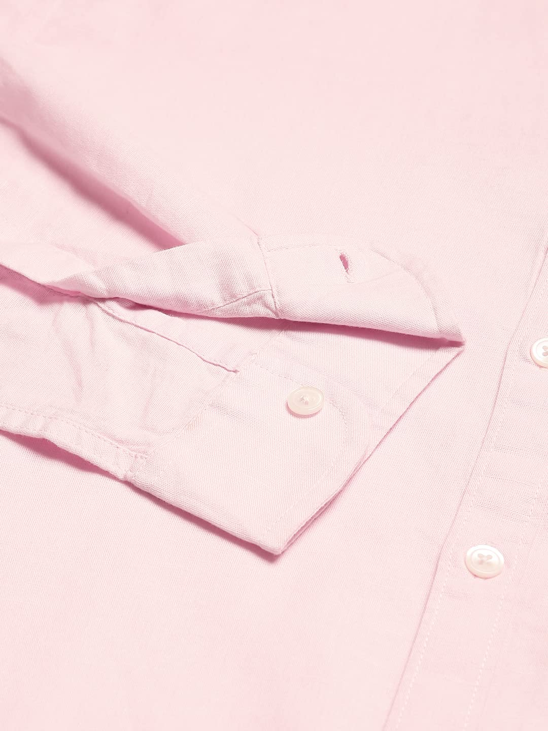 Dennis Lingo MenS Cotton Solid Slim Fit Casual Shirt With Pocket, Roll Up Full Sleeve Shirt For Formal & Casual Wear (C615_Pink