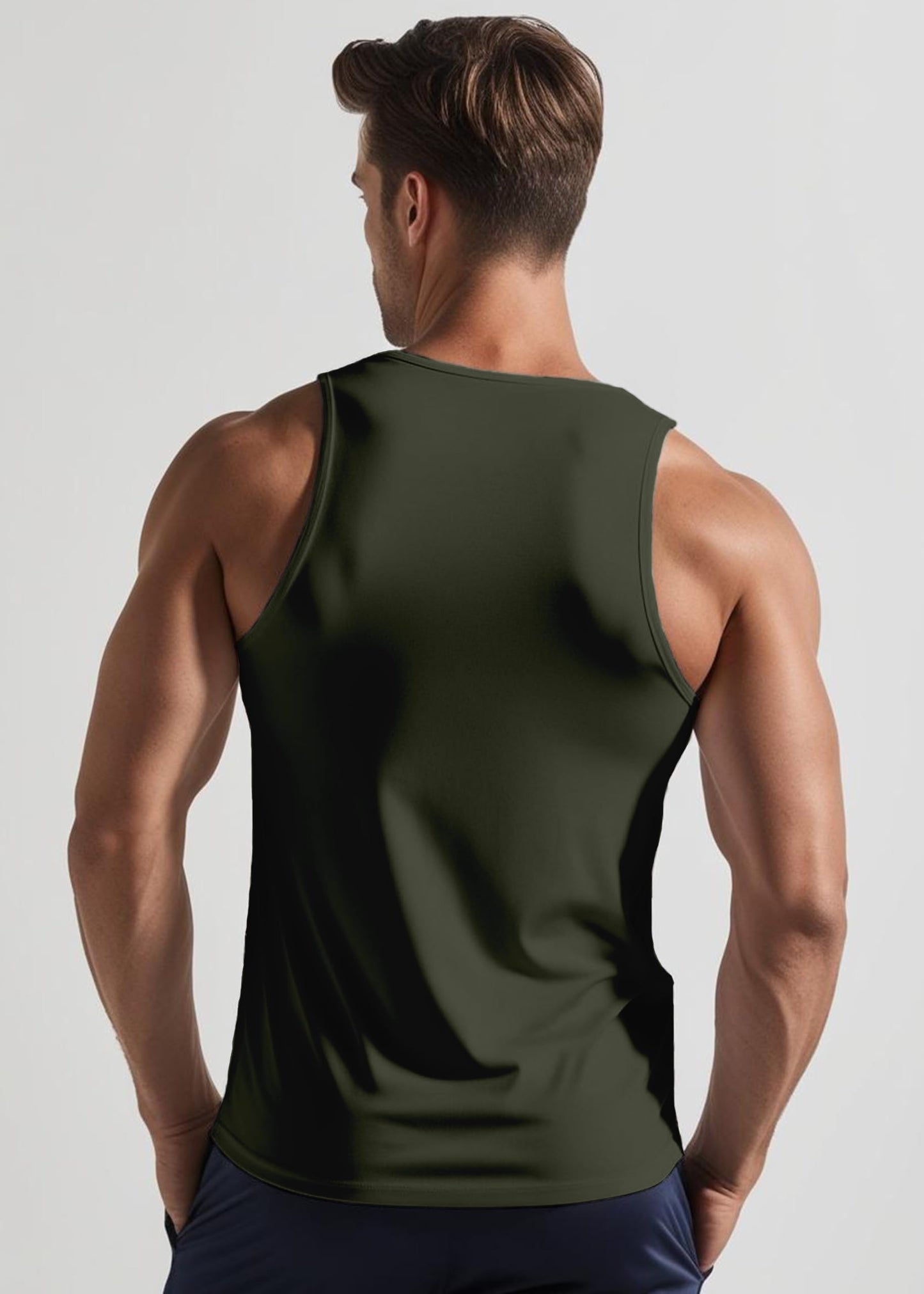 Peppyzone Mens Printed Regular Fit Vest (TT-Bulls23-891_Olive2
