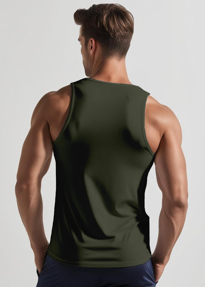 Peppyzone Mens Printed Regular Fit Vest (TT-Trendy-19_Olive4