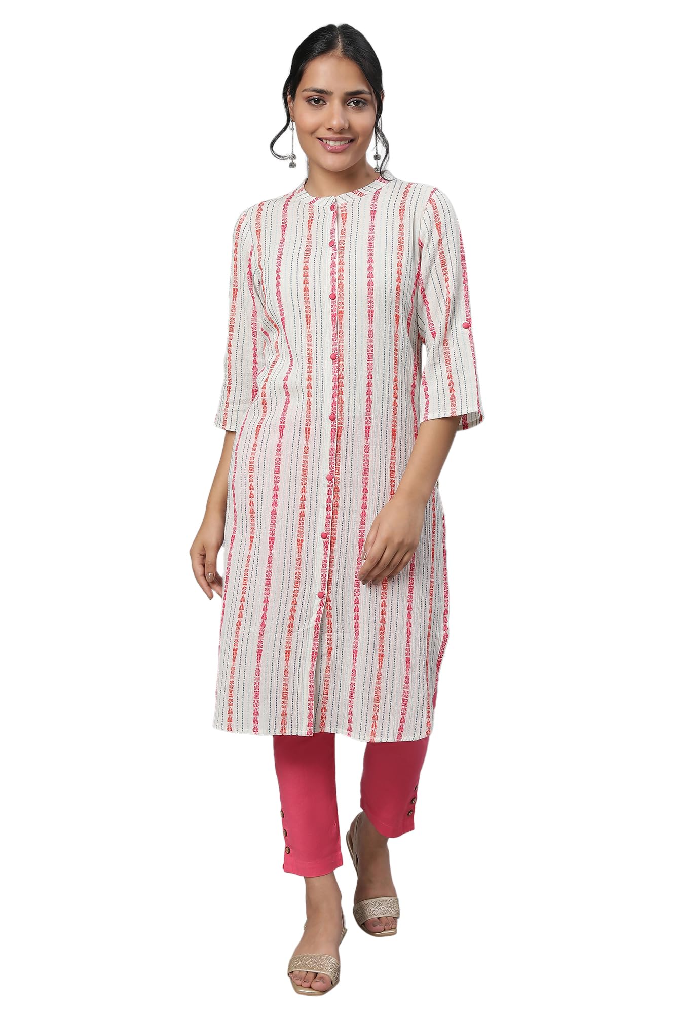 Aurelia Navy Blue Printed Kurta Set (Size: S)-23FEAS14280-502655