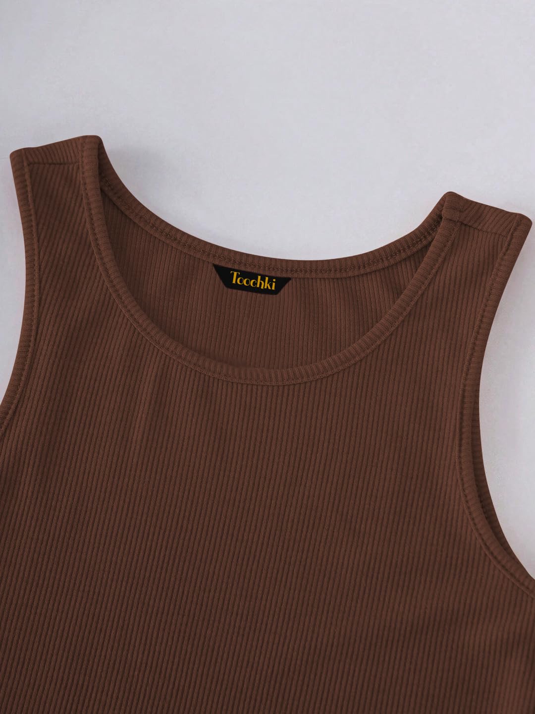 Toochki Tops for Woman | Spandex Top | Crop | Short | Western | for Jeans | Sleeveless | Stretchable | Brown