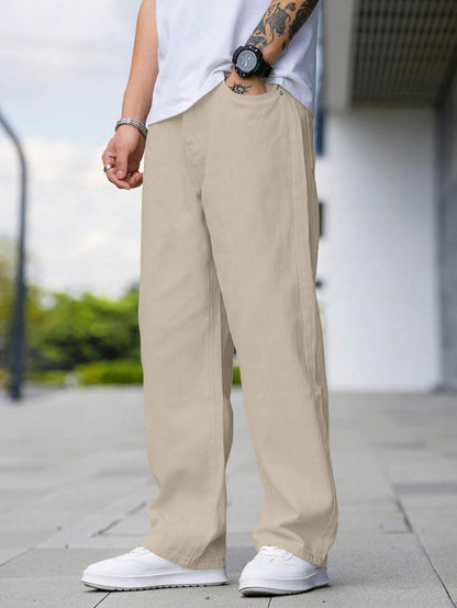 TAGAS Men Mid Rise Relaxed Fit Denim Jeans | Loose Jeans | Baggy Fit Denim Jeanspant | Mdj-22, Cream, 30